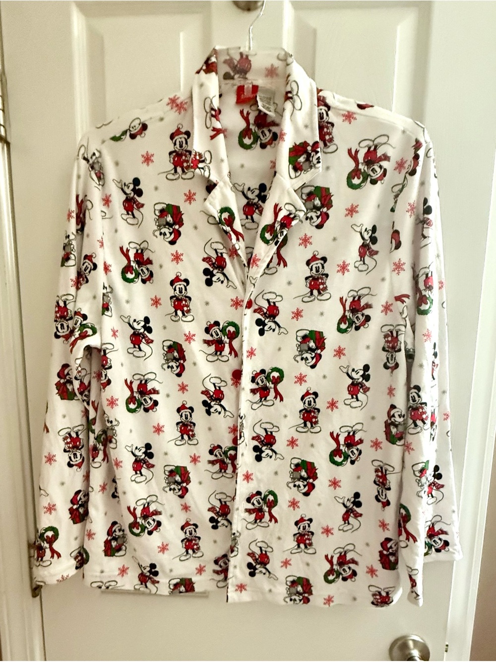 Disney White Holiday Mickey Mouse Pajama Set